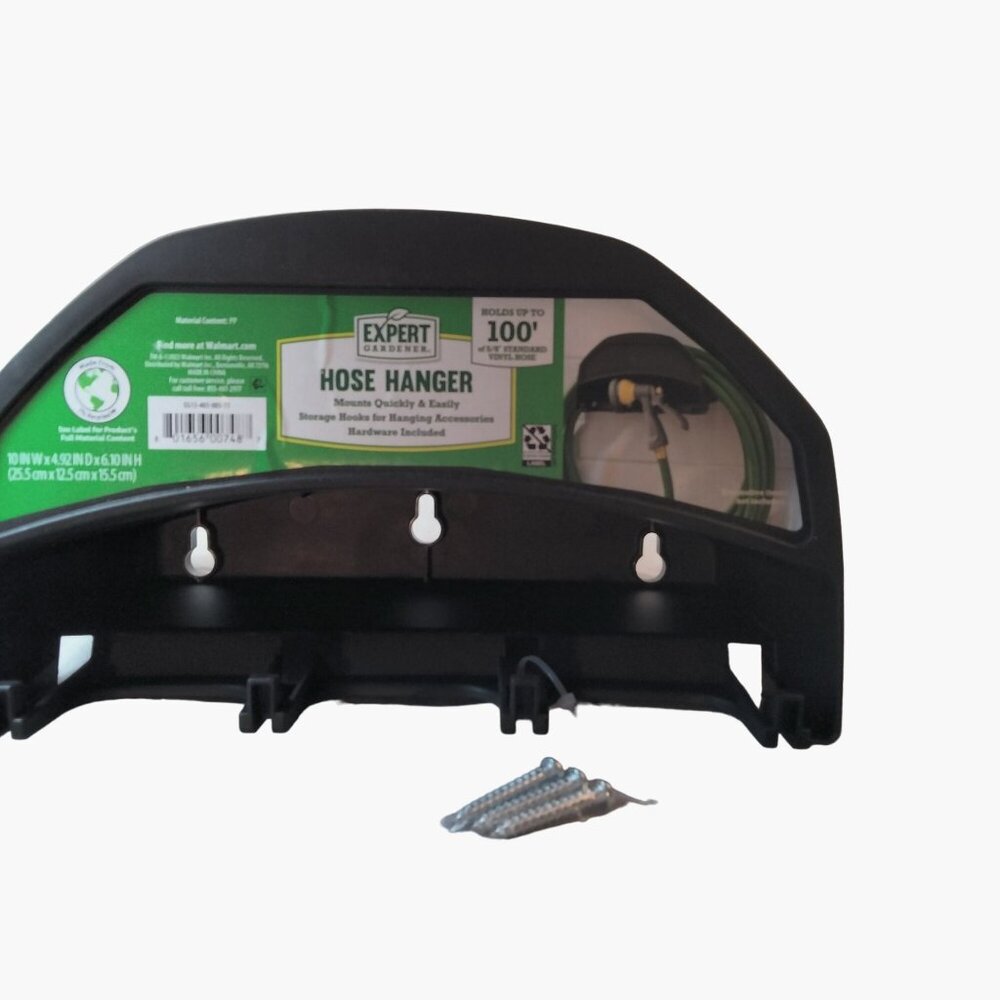 Plastic Wall Mounted Hose Hanger Utility Hooks Black Expert Gardener Organizer